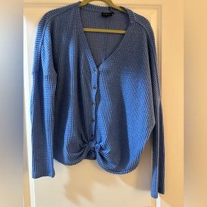 Urban outfitters JoJo thermal top in bright blue